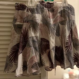 Palm leaf print mini skirt